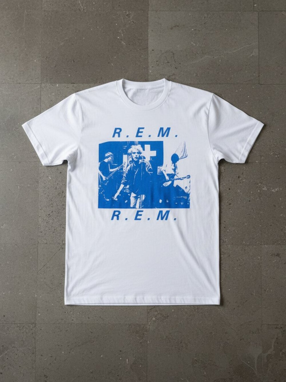 R.E.M. Vintage Style Band Graphic T-Shirt | Retro Rock Music Tee | Unisex White